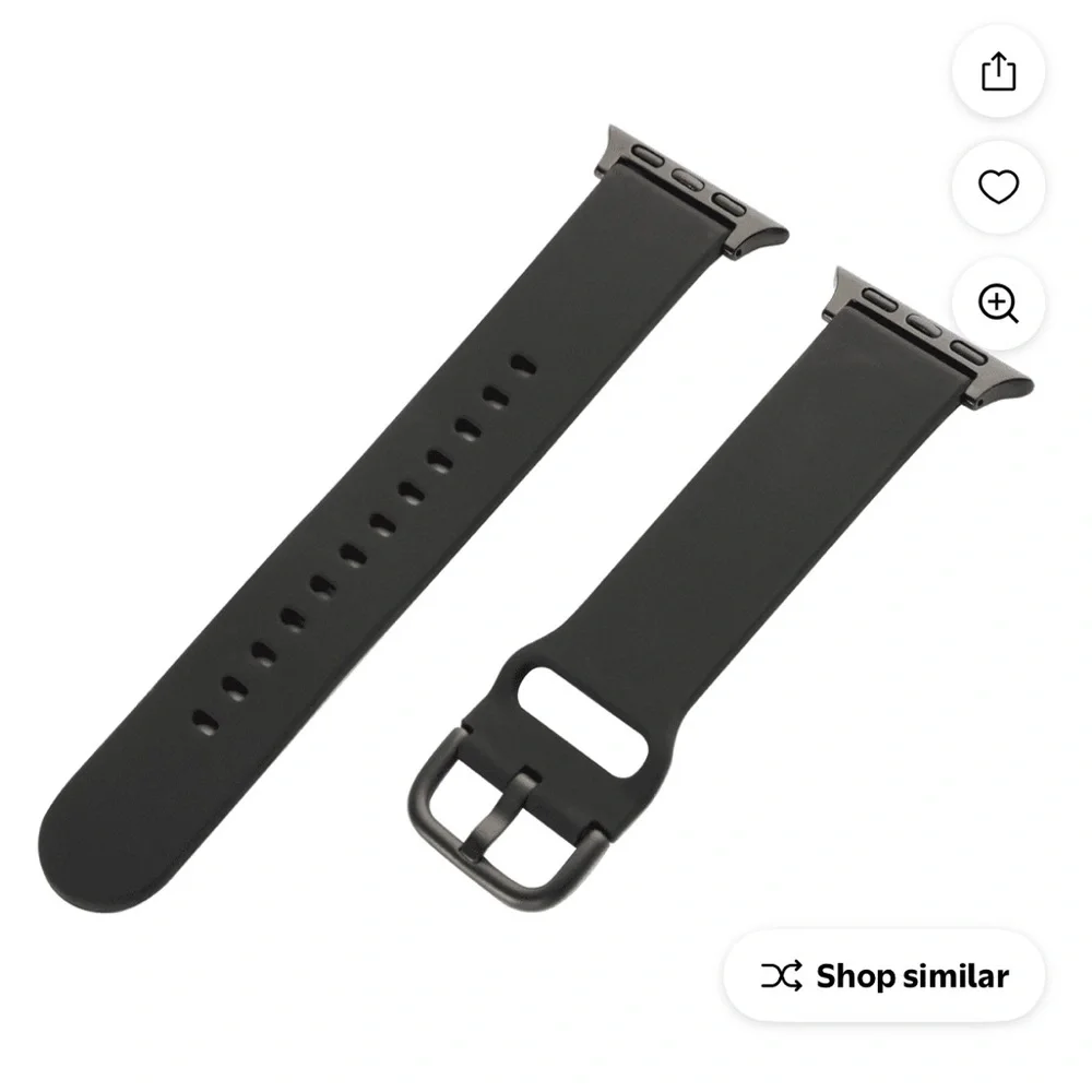 Add Onn. Universal Fit Black Silicone Watch Band New